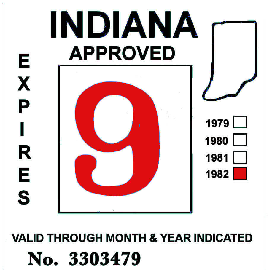 (image for) 1982 Indiana Inspection Sticker RED